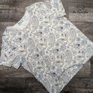 Shenanigans Paisley Short Sleeve T Shirt Size M